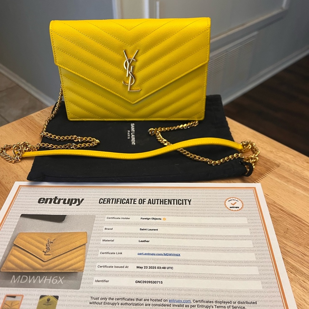 Pre-loved Authentic YSL Wallet on Chain